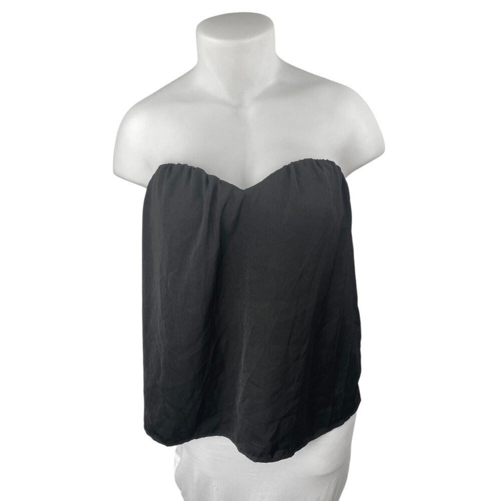 NEW Banana Republic Black Strapless Sweetheart Bandeau Tube Blouse Top Size XL